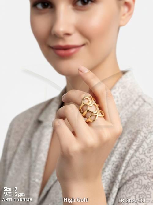 Elegant High Gold Love Symbol Finger Ring