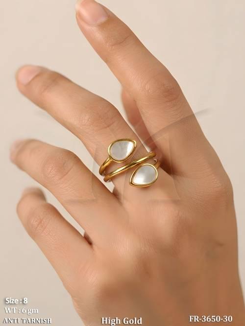 Elegant High Gold Adjustable Open Fashion Ring for Women