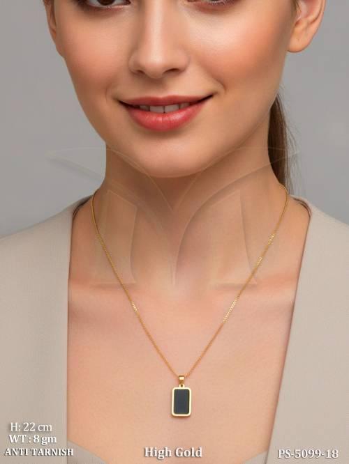 Designer Rectangle Pendant Daily Wear Necklace