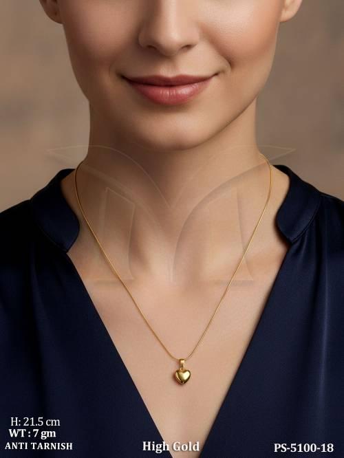 Designer Heart Pendant Daily Wear Chain