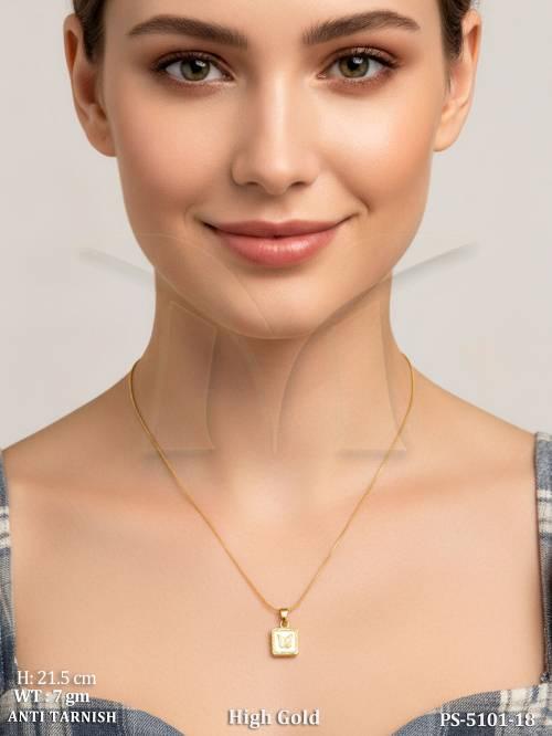 Anti Tarnish Butterfly Pendant Chain High Gold