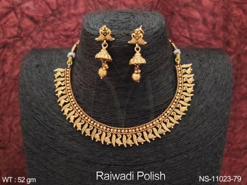beautiful-rajwadi-polish-fancy-design-party-wear-antique-jewellery-short-necklace-set-