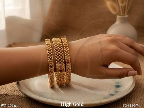 Antique Gold Bangles Set Traditional Designer Style