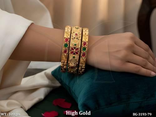 Elegant Floral Stone Designer Bangles Set