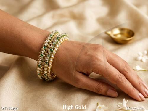 Premium Fancy Designer Kundan Bangle Set for Women