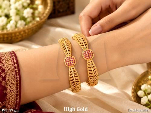 Antique High Gold Fancy Stone Bangles