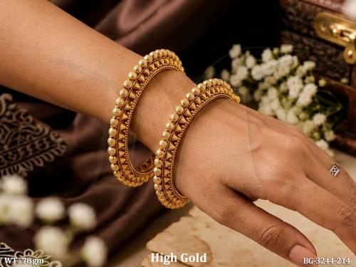 Traditional Antique High Gold Polish Bangles