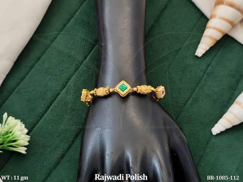Antique Jewellery  Rajwadi Polish Fancy Style Bracelets    