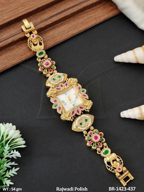traditional-antique-bracelet-watch-with-meenakari-work