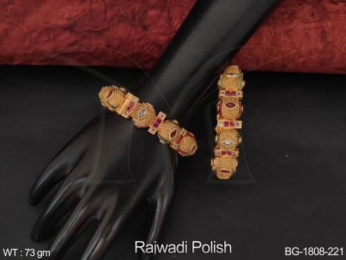 Antique Beautiful Design party Wear  Rajwadi Polish 2 Set Bangles  