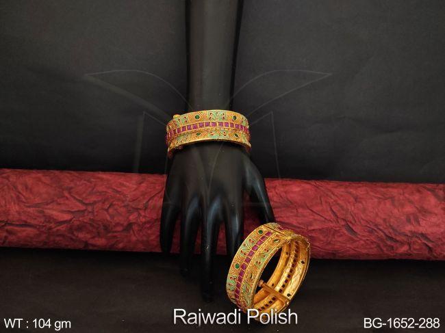 Rajwadi Polish Fancy Style Beautiful Party wear Bangle Set — BG-1652-288