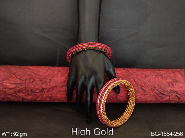 Beautiful Party wear Designer High Gold Polish Bangle Set