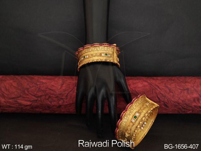 Beautiful Rajwadi Polish Party wear Designer Bangle Set