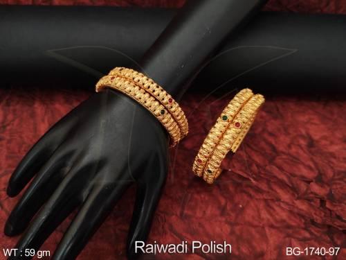 Rajwadi Polish Designer Fancy Design Party wear Bangle Set