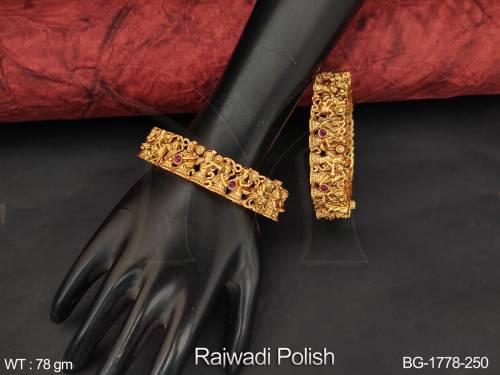 Beautiful  Fancy Design Rajwadi Polish 2 Set Bangles 