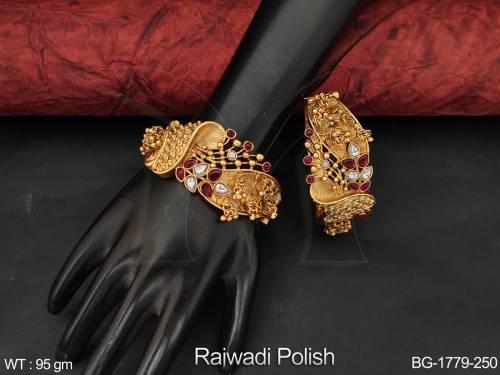 Beautiful Fancy Design Party Wear Antique Bangles 2 Set 