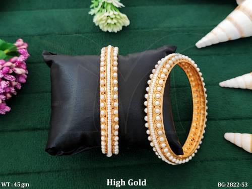 Beautiful High Gold Polish 2 Bangles Set  