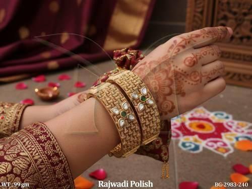 Royal Rajwadi Polish Antique Designer 2 Bangles set