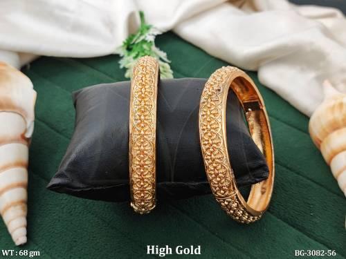 Traditional Stone Studded Antique Bangle Set