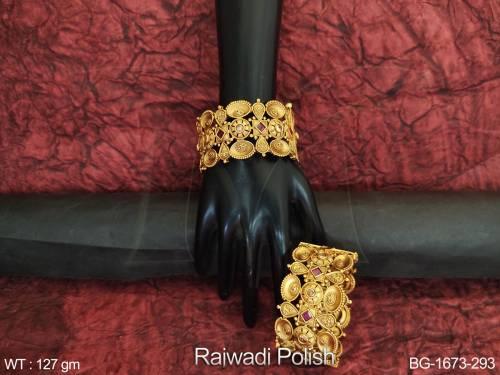 Rajwadi Polish Designer Fancy Style Beautiful Party wear Antique Bangle Set 