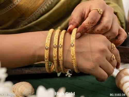 Antique Floral Design Bangles Set for Women