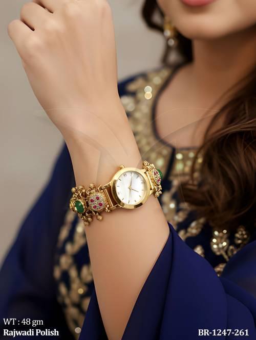 Heritage-Inspired Ethnic Wrist Watch in Antique Rajwadi Finish