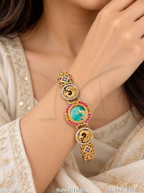 antique-peacock-stone-designer-watch-bracelet