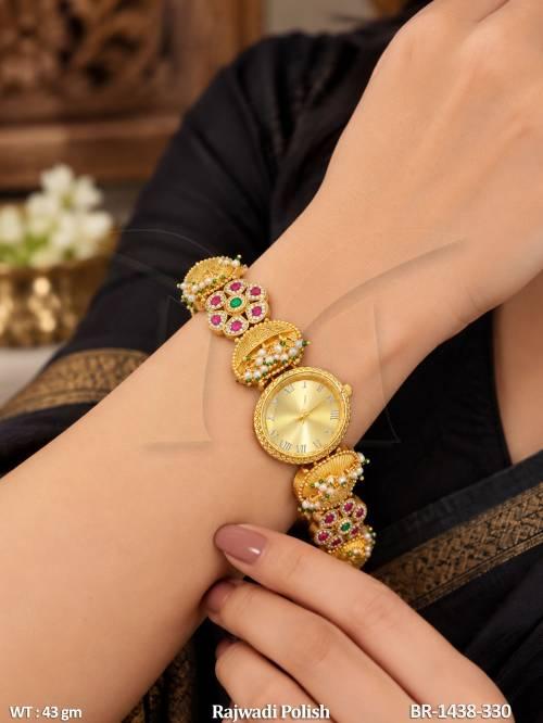 traditional-antique-floral-stone-watch-bracelet