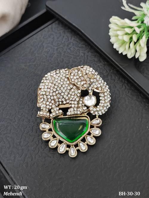 Mehendi Polish Elephant Fancy Designer Brooch — BH-30-30