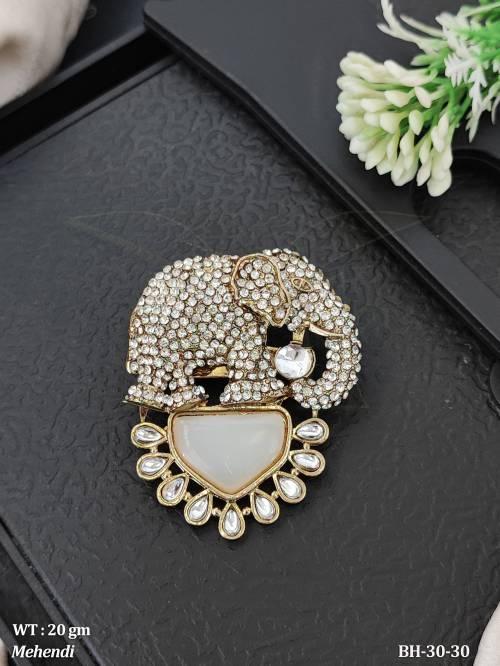 Mehendi Polish Elephant Fancy Designer Brooch — BH-30-30