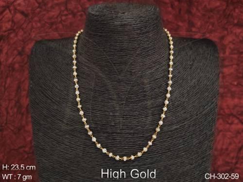 High Gold Polish Designer Fancy Design Long Chain 