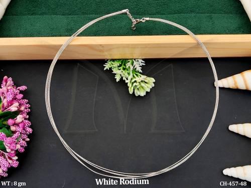 Antique Designer White Rodium Polish Chain  