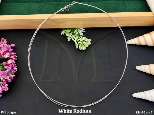 Antique Designer White Rodium Polish Party Wear Chain  