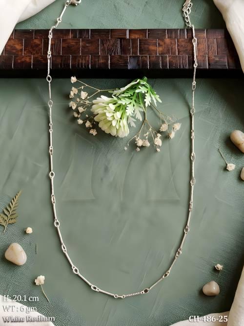 white-rhodium-link-chain-necklace-lightweight-design