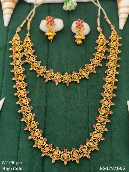 Antique jewellery Design High Gold Polish Combo  Necklace Set    