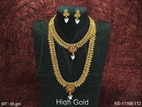 Antique Jewelry High Gold Polish Wedding Wear Beautiful Design Antique Combo Necklace Set 