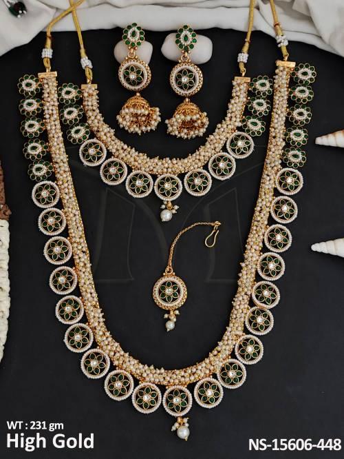 Antique Jewellery Designer High Gold Polish Combo Necklace Set   