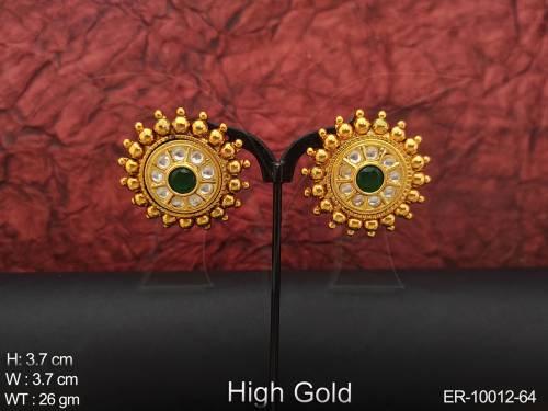 High Gold Polish Designer Fancy Design Party wear Earring Tops 