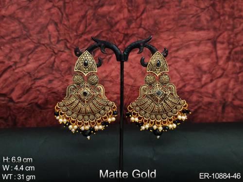 designer-fancy-style-matte-gold-polish-party-wear-antique-jewellery-designer-long-earring-