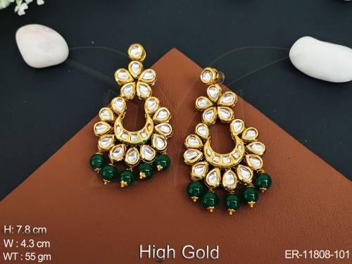 Antique Jewelry High Gold Polish Party Wear Traditional look Beautiful Antique Dangler Earrings 