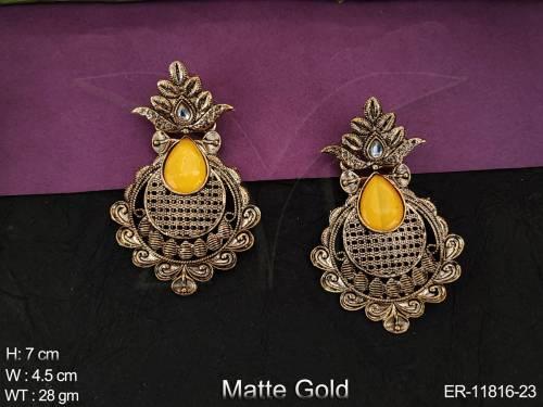 antique-design-fancy-style-party-wear-matte-gold-polish-antique-earring