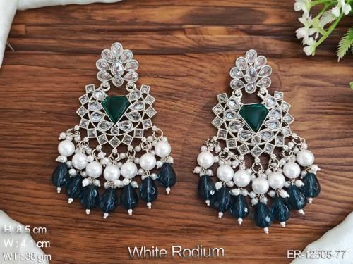 whte-rodium-polish-designer-clustered-pearl-fancy-desing-long-antique-jewellery-antique-deangler-earring