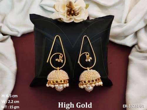 clustered-pearl-high-gold-polsih-beautiful-antique-design-antique-style-jhumka-earring