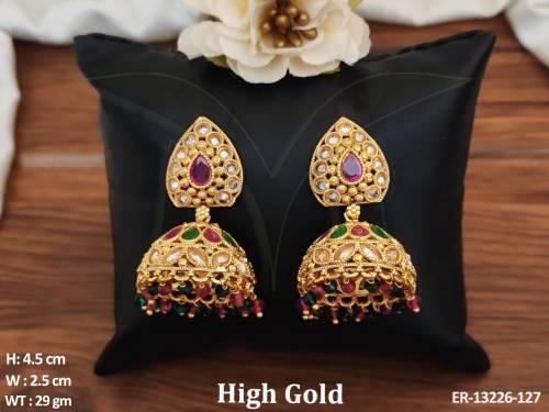 fancy-designer-antique-jewellery-high-gold-polish-antique-jhumka-earrings