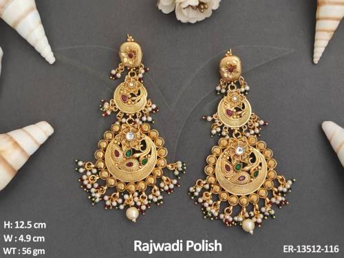 oval-shape-stones-rajwadi-polish-party-wear-antique-long-earrings-