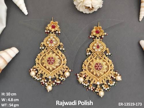 antique-jewellery-rajwadi-polish-designer-wear-antique-long-earrings-
