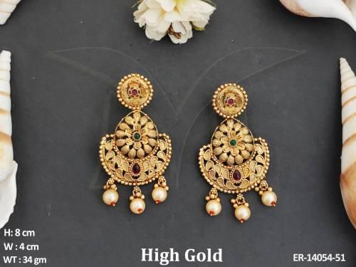 antique-jewellery-clusterpearls-high-gold-polish-party-wear-antique-earrings-