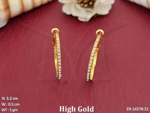 antique-jewellery-clustered-pearl-design-high-gold-polish-antique-earring-set-party-wear-