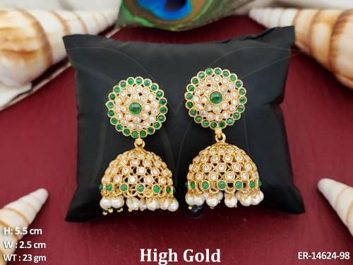 antique-jewellery-attractive-high-gold-polish-antique-jhumka-earrings-