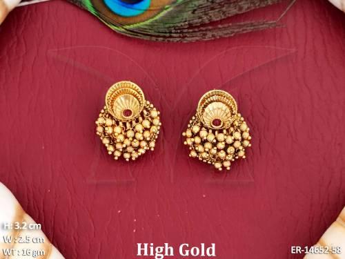 Antique Jewellery Designer High Gold Polish  Earrings 